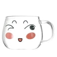 thumbnail image 1 of Coofit 5.07oz Espresso Cup Creative Cute Expression Espresso Glass Coffee Glass Tea Cup, 1 of 10