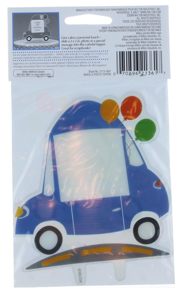 Happy Birthday Car Photo Cake Topper Wilton Great For New Drivers 4.25" x 5" 