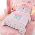thumbnail image 2 of meiyoeat Watercolor Kawaii Stars Kids Full Size Comforter Sets,Personalized Letter K Gifts Bedding Comforter Set For Girl,Pink Reversible,3pcs,1 Comforter and 2 Pillowcases, 2 of 7