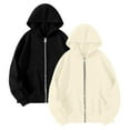 thumbnail image 4 of Holzkary Women's Full Zip Up Hoodie Long Sleeve Hooded Sweatshirts Pockets Jacket Coat for Women Zip Up Hoodies 2025 Fall Winter Trendy Sweatshirts 2Pc Comfy Casual Jacket H Xxl, 4 of 4