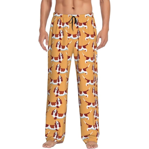 Fotbe Dachshund Dog Puppy Pantalones de Pijama para Hombre, Pantalones de Dormir, Pantalones de Casa con Cintura Ajustable y Bolsillos-3X-Large
