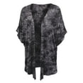 thumbnail image 2 of Made by Johnny Women's Kimono Style Loose fit Short Sleeve Dolman Tie Dye Cardigan XXL BLACK, 2 of 4