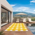 thumbnail image 3 of Yellow Plaid Outdoor Rug for Patio/Deck/Porch, Non-Slip Large Area Rug 4 x 6 Ft, Watercolor Grid Checker Gingham Farmhouse Indoor Outdoor Rugs Washable Area Rugs, Reversible Camping Rug Carpet Runner, 3 of 8