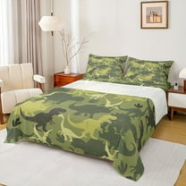 Manfei Cartoon Animal Dinosaur 4pcs Bed Sheets for Preppy Children Kids,Jungle Wildlife Dino King Sheets,Abstract Vintage Retro Super Cozy Sheet Set,Super Cozy Room Decor