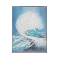 thumbnail image 2 of 36"Lx1.5"Wx48"H, Hand-painted Canvas, Aqua, Waves, Coastal Wall Decor, Polyester Canvas, Nautical Art Piece, Oceanic, 2 of 8