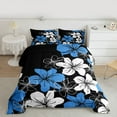 thumbnail image 2 of Homewish Country Floral Full Size Comforter Sets,Ustic Flower Bedding Comforter Set,Blue White Black Bedding Sets For Men Women,Breathable Home Decor Reversible,3 Pieces, 2 of 8