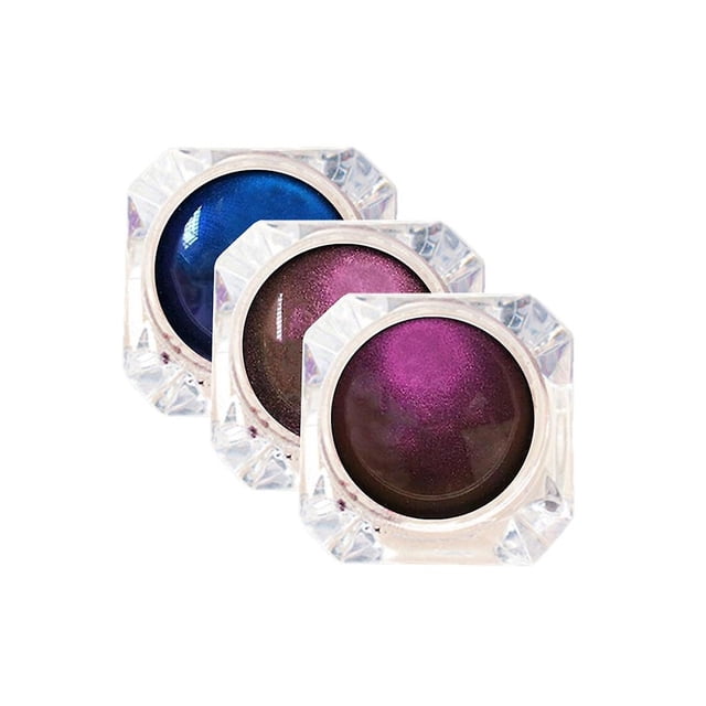 Sombra de ojos HUOGUO Glitter monocromática impermeable, juego de 3 piezas
