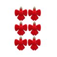 thumbnail image 2 of 6Pcs Velvet Christmas Balls, Flocked Bow Shaped Baubles for Christmas Tree, Shatterproof Flocked Ornaments Balls for Family Holiday Wedding Party Xmas Hanging Decoration(Red), 2 of 7