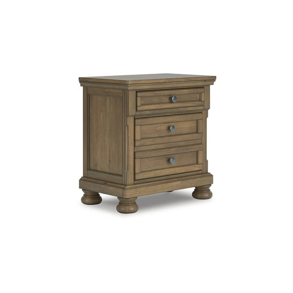 Signature Design by Ashley Glarrison Two Drawer Night Stand - Brown with Aged Pewter Hardware