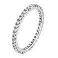 thumbnail image 2 of 9ct White Gold Jewelco London Diamond Micro Bead 4 Claw Eternity Ring 1.5mm, 2 of 8