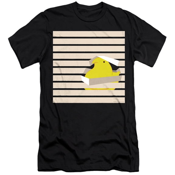 Easter Peeping Peep In Window With Blinds Unisex Adult Canvas Brand T Shirt, Black, 2X-Large
