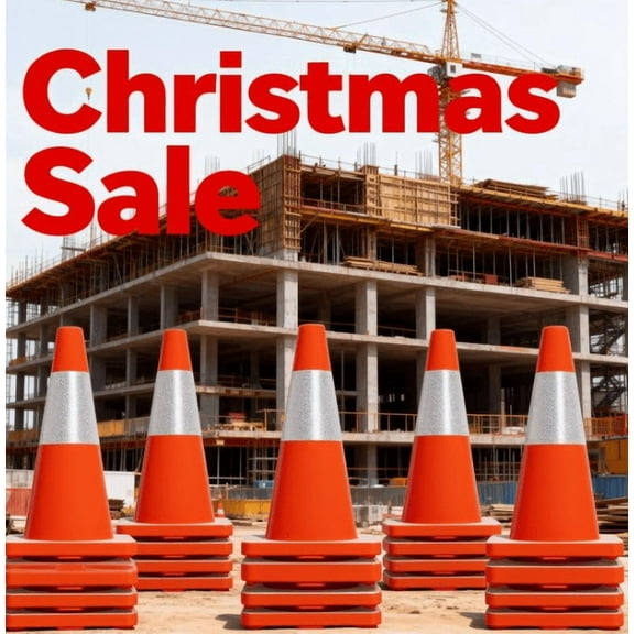 20 Pack Traffic Safety Cones 18 Inch with Black Weighted Base, Plastic PVC Cone, Orange Cones with Reflective Collar, Cones for Parking Lot, Construction Events, Road Safety