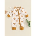 thumbnail image 2 of FEORJGP Infant Baby Boys One-piece Jumpsuits 0 3M 6M 12M Toddler Long Sleeve Zipped Rompers Cow Horse Print Crew Neck Bodysuits Newborn Little Boy Comfy Casual Spring Fall Clothes for Daily, 2 of 7