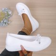 thumbnail image 5 of BOERTEU Women Breathable Knit Flat Walking Shoes, Bow Decor Slip On Casual Loafers, Lightweight Non Slip Platform Daily Sneakers, 5 of 6