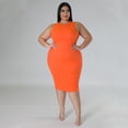 thumbnail image 3 of AURA Women Plus Size Sleeveless Midi Dress Casual Solid Summer Spring Stretch Dress, 3 of 8