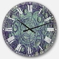 thumbnail image 1 of DesignArt Circle Blue Flowers Large Wall Clock, 1 of 2