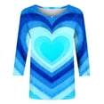 thumbnail image 6 of Craaazy Women's Valentines Day Crew Neck 3/4 Sleeve Cozy Love Shirts Gifts, 6 of 6