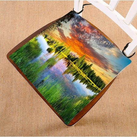 

PHFZK Beautiful Sky Cloud Nature Chair Pad Early Morning Panoramic View of the Snake River and Woodland Seat Cushion Chair Cushion Floor Cushion Two Sides Size 18x18 inches