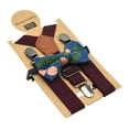 thumbnail image 4 of Conjunto de tirantes y pajarita para niños. Accesorios de ropa. Tirantes elásticos con 3 clips para fiestas de cumpleaños, grupos de uso Púrpura, 4 of 7