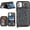 Black leopard, variant on for iPhone 11 Case Wallet with Card Holder,for iPhone 11 Phone case Wallet with Zipper with Slot Kickstand Stand Case for Women and Man 6.1 Inch-Black