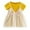 Yellow, variant on GYRATEDREAM Girls Lace Princess Dress Short Sleeve Mesh Cotton Petals Floral Dress Tutu Skirt Kids Birthday Formal Dress for 12-18M