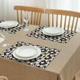 thumbnail image 3 of Black Beige Checkerboard Checkered Pattern Summer Placemats Table Placemats Set Of 4-Linen Kitchen Washable Placemats Table Mats 11.8"x17.7" Non-Slip Heat Resistant, 3 of 6