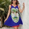 thumbnail image 3 of Flag of Belize Women's Tank Dress V Neck Sleeveless Summer Sundress, 3 of 7