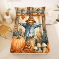 thumbnail image 5 of Manfei Classic Halloween Pumpkin Lantern Bed Sheets,Hello Fall Foliage Print Full Size Sheets,4 Pieces,1 Flat Sheet,1 Fitted Sheet and 2 Pillowcases, 5 of 6