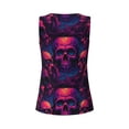 thumbnail image 5 of Lsque Purple-Red Skull Printed Workout Tank Tops for Women, Athletic Sports Tank Tops, Compression Sleeveless Dry Fit Shirts,Sleeveless Yoga Shirt-X-Large, 5 of 9