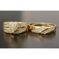 thumbnail image 3 of His Her Heart Round Cut Diamond 14K Yellow Gold Plated Wedding Bridal Trio Ring Set -10, 3 of 3