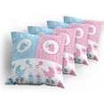 thumbnail image 5 of Ambesonne Animal Throw Pillow Cover 4 Pack, Girl Boy, 18", Pale Pink Blue, 5 of 7