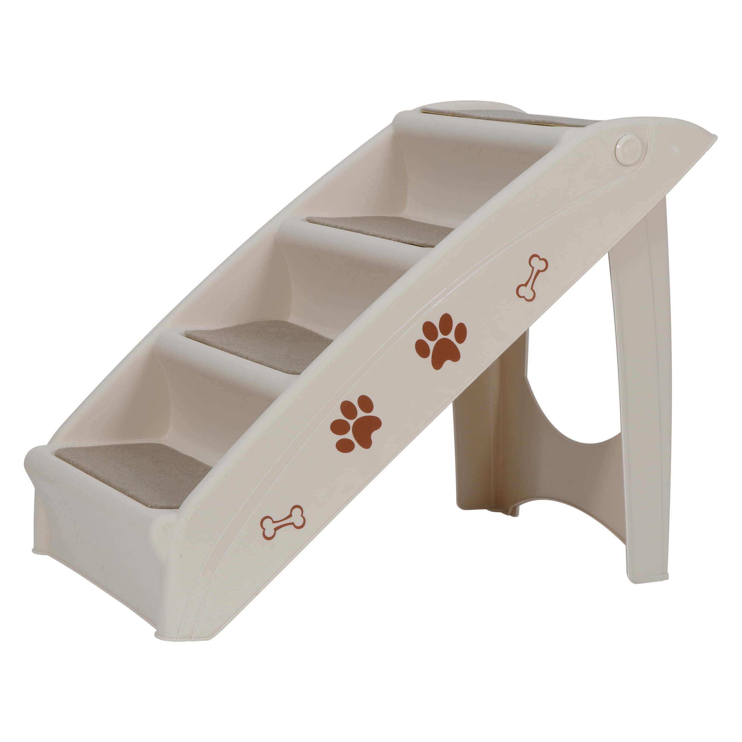Pet Prime Foldable Dog Step Stairs Pet Foldable Lightweight Stairs 4 Steps Pet Plastic Access Steps Stairs Dog Cat Foldable Essentials Steps