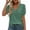 Green, variant on Women's V-Neck Puff Sleeve T-Shirt,Solid Color Short Sleeve Casual Blouse Daily Wear Purple XXL