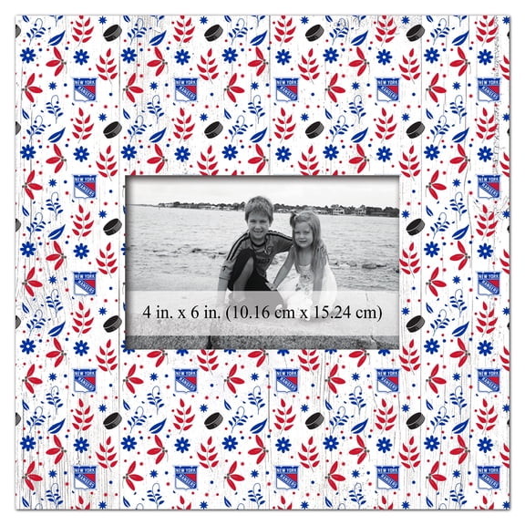 New York Rangers 10'' x 10'' Floral Pattern Frame