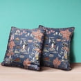 thumbnail image 4 of Wu Zetian Throw Pillow with Removable Cover in Navy Blue Orange 20x20, 4 of 5