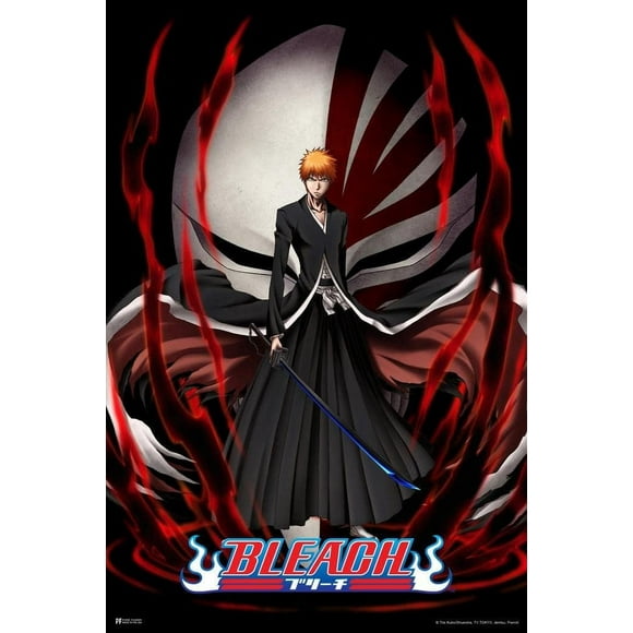 PPHAOSHO Bleach Anime Merch Manga Ichigo Merchandise Series Comic Action Character Swords Ichigo Kurosaki Soul Reaper Viz Media Japanese Animation Poster frameless Wall Posters 12x18inch