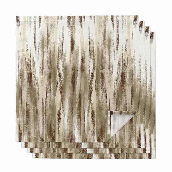Cloth Napkins Set of 4 - 20x20 Inches, Brown Beige Vintage Washable Reusable Table Napkins, Retro Abstract Art Soft & Absortbent Dining Napkin for Party Wedding Hotel Restaurant
