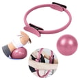 thumbnail image 2 of 2pcs Pilates Ring Set Anti-Deformation Magic Circle with Padded Handles, Mini Ball, Guide & Bag, Full-Body Workout Kit for Yoga Starter, 2 of 9