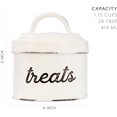 thumbnail image 6 of AuldHome Design Enamelware Cat Treat Container, Small White Rustic Pet Treats Jar, 6 of 9