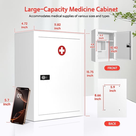 Wall-Mount Locking Medicine Cabinet