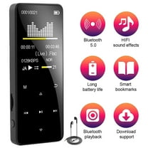 Bluetooth MP3 Player – Portable Lossless Music Player, FM Radio, HD Speaker (Includes Earphones)