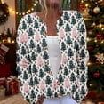thumbnail image 2 of QATAINLAV Ladies Ugly Christmas Sweaters Plus Size Print Button up Cardigan Cozy Warm Cable Knit Sweater Coats, Green, XXXXXL, 2 of 6