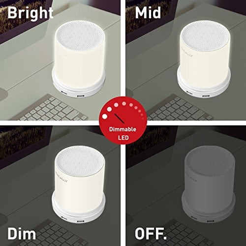 Macally Small Bedside Lamp with USB Port - Smart Touch Lamp with USB Charging Ports - Dimmable Warm White Light - Perfect as LED Bedroom Nightstand Lamp or Bedside Night Light USB Charger - White