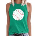 thumbnail image 1 of Gibobby Mujeres Verano Sin Mangas Cuello Redondo Béisbol Impresión Tank Tops Casual Camisetas Blusa Top(Verde,XG), 1 of 4