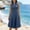#0096-Blue, variant on Women Denim Shirt Dresses Short Sleeve Distressed Jean Dress Button Down Casual V Neck Slim Fit A-Line Midi Spring Dresses Gift
