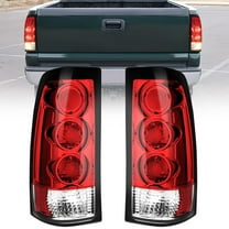Nilight Taillight Assembly Compatible with 1999 2000 2001 2002 2003 2004 2005 2006 GMC Sierra 1999-2002 Chevy Silverado Red Housing Rear Lamp Replacement Only Fits Fleetside Models