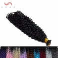 thumbnail image 2 of SEGO Jerry Curl Crochet Hair Bundles Marlybob Crochet Hair Kinky Curly Water Wave Crochet Hair Braids For Women Bohemian Curl Crochet Hair Extension Black to Light Auburn 3 Bundle, 2 of 6
