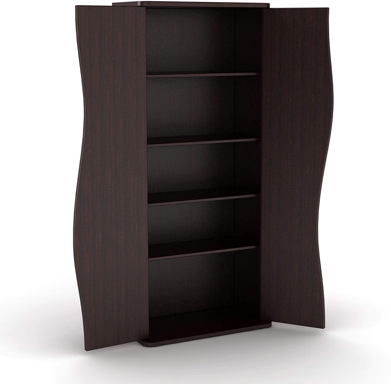 Atlantic Venus Media Storage Cabinet 4 Adjustable and 2 Fixed Shelves PN83035729 in Espresso Renewed Stylish Multimedia Storage Cabinet Holds 198 CDs 88 DVDs or 108 Blu-Rays