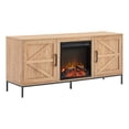 thumbnail image 1 of 58" Modern Rustic Wood Fireplace Console - Coastal Oak, 1 of 6