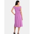 thumbnail image 2 of Time and Tru Women's Cotton Off the Shoulder Midi Dress, Sizes XS-XXXL, 2 of 3